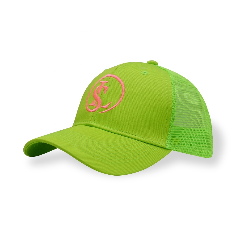High Quality Wholesale Classic Custom Design  Embroidery Logo 6 Panel Mesh Trucker Headwear Hats Men's