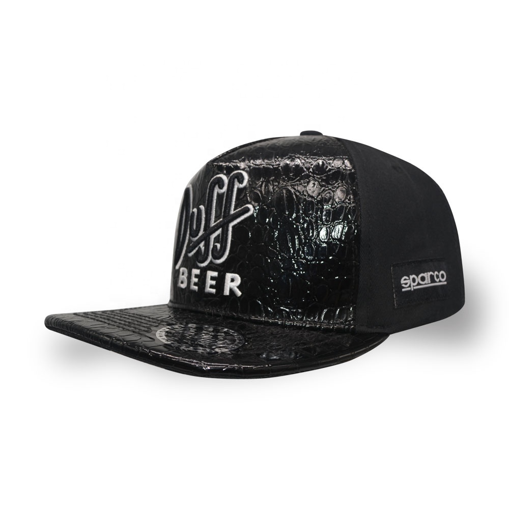 PU with 100% cotton twill printing 6 panel 3D embroidery logo luxury hat gorras de beisbol custom luxury hat
