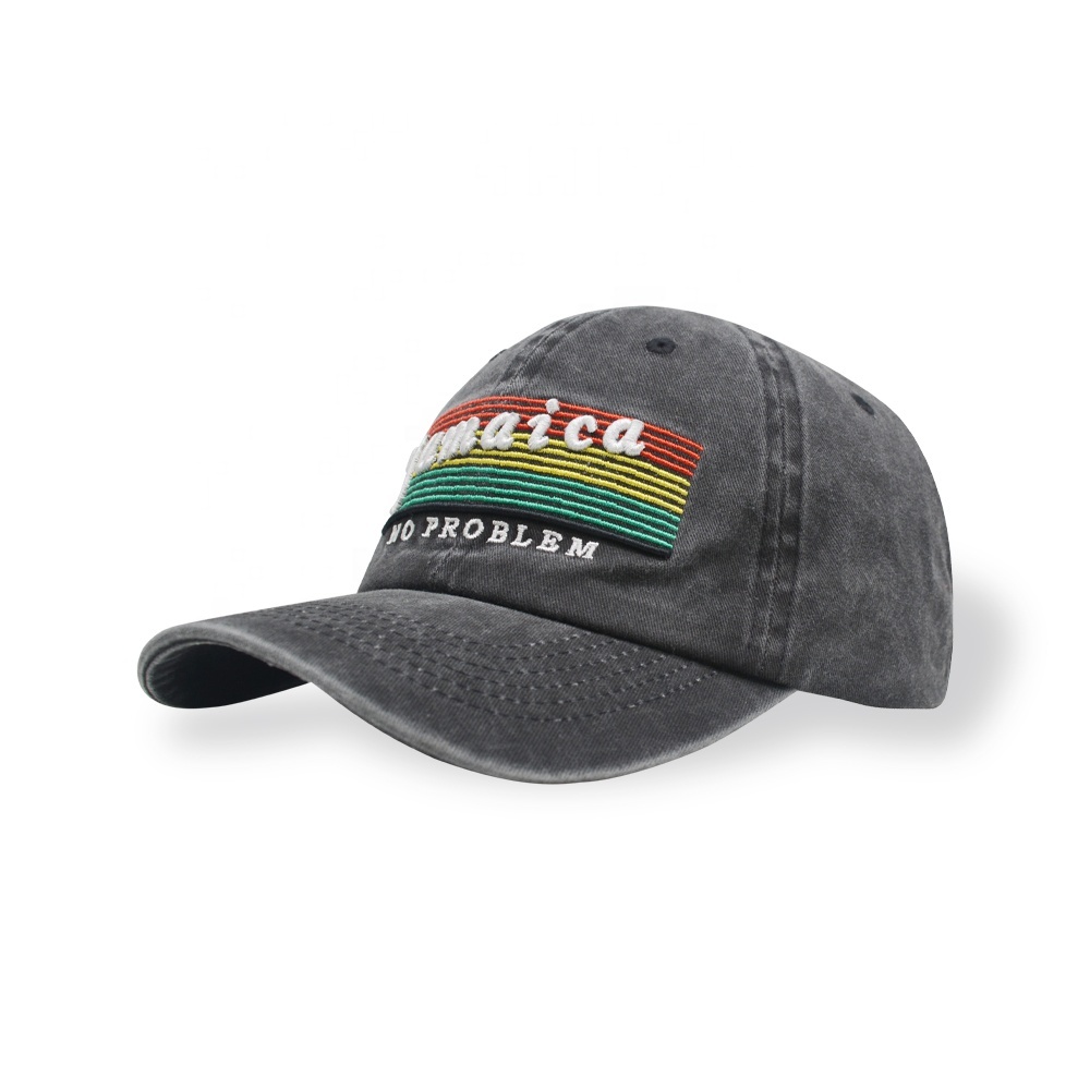 Hot Hat  New Fashion Trend Embroidery Customized Logo Baseball Cap 6 Panel Washed Caps
