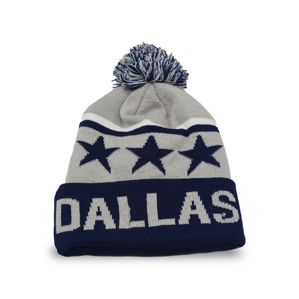 knitted hats pom pom sport embroidered logo golf bobble hat custom beanie knit custom toque winter beanie
