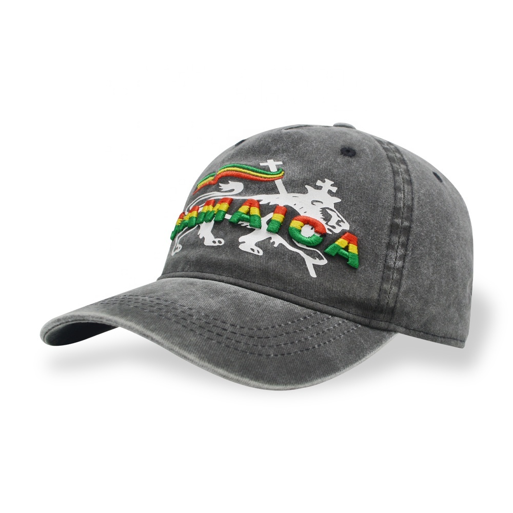 Washed Cotton Twill Customized Printing Logo Make Old Baseball Hat French Grey Letter Graphic Embroidery Baseball Cap