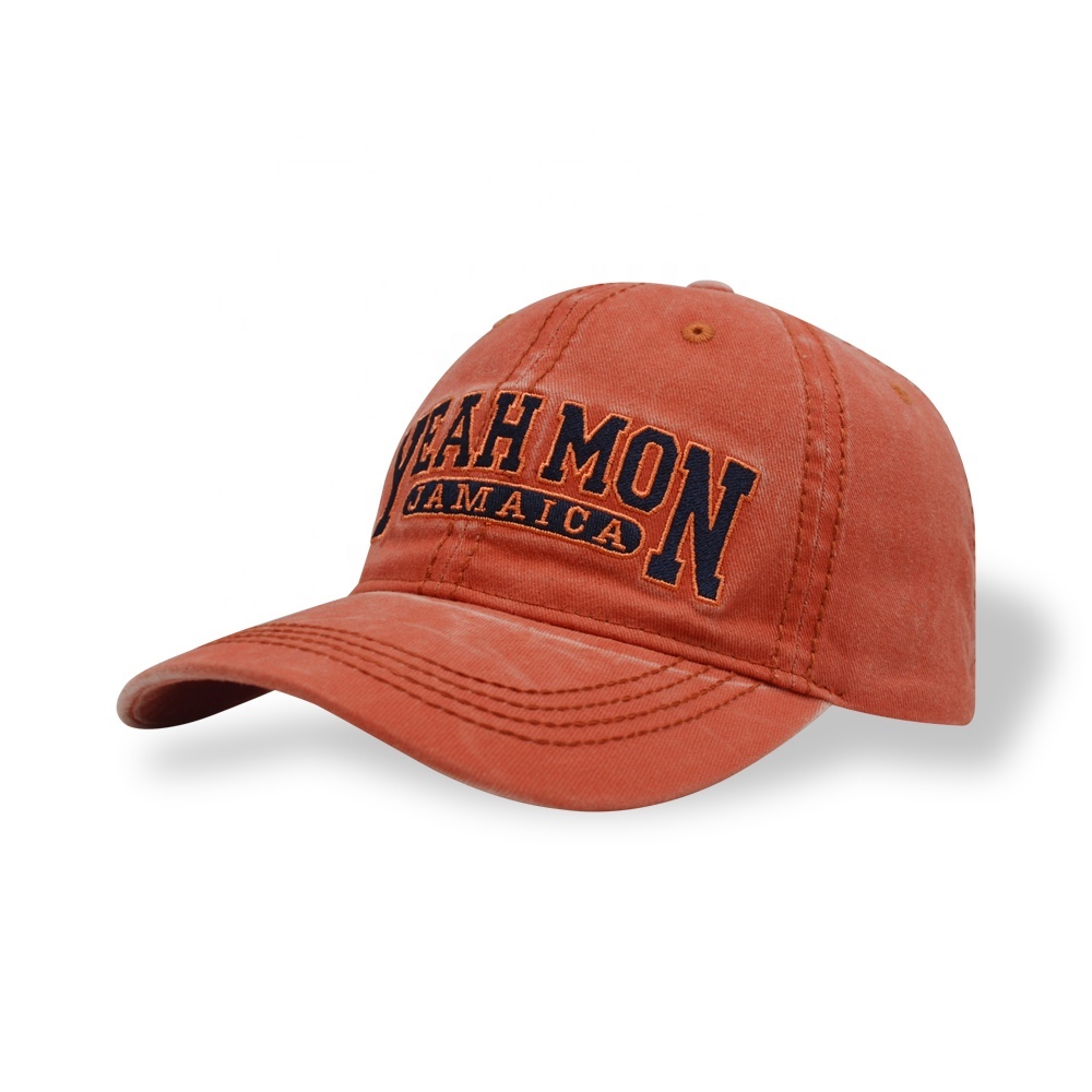 Fashion Outdoor Brand Sports Caps Cotton Vintage Unstructured Curved Distressed Washed Baseball Cap
