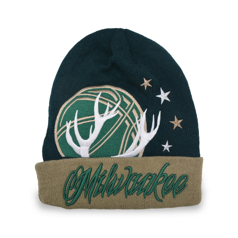 High Quality Plain Color Jacquard Embroifery Customized Logo Unisex Acrylic Knitted Custom Winter Hat Beanie