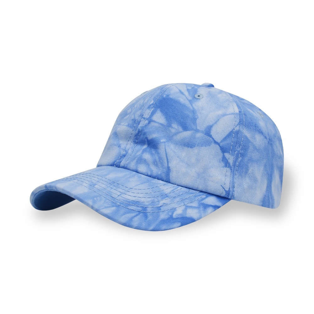 Wholesale Unisex High Quality Colorful Tie Dye 6 Panels Sports Cap Custom Embroidery Logo Baseball Cap for Men Women
