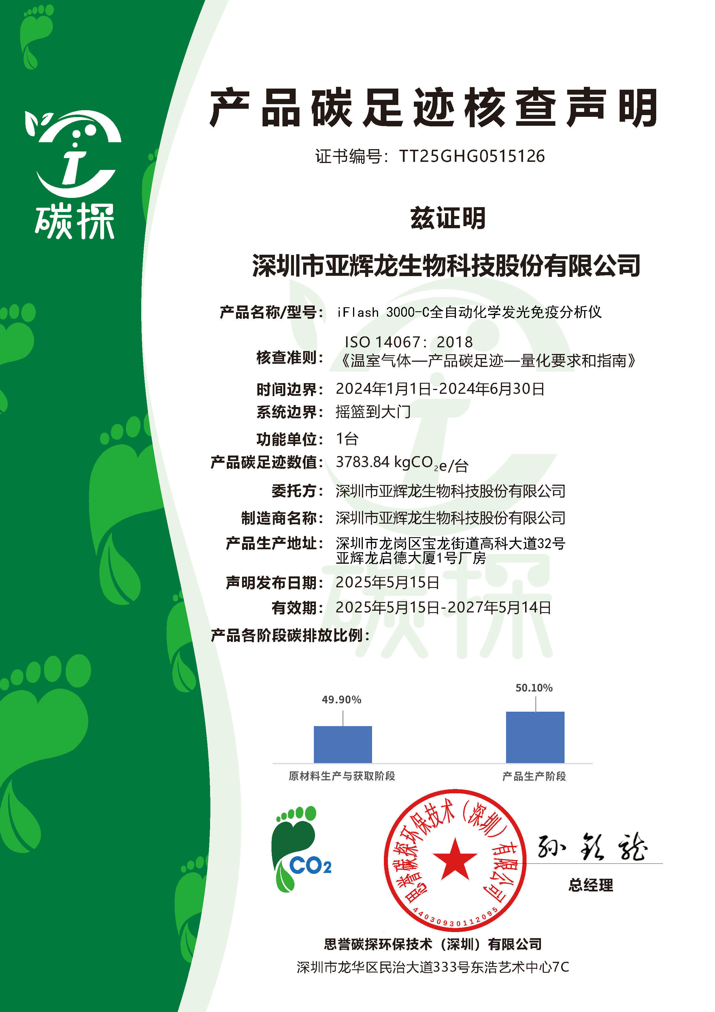 溫室氣體核查聲明與報(bào)告、產(chǎn)品碳足跡核查聲明