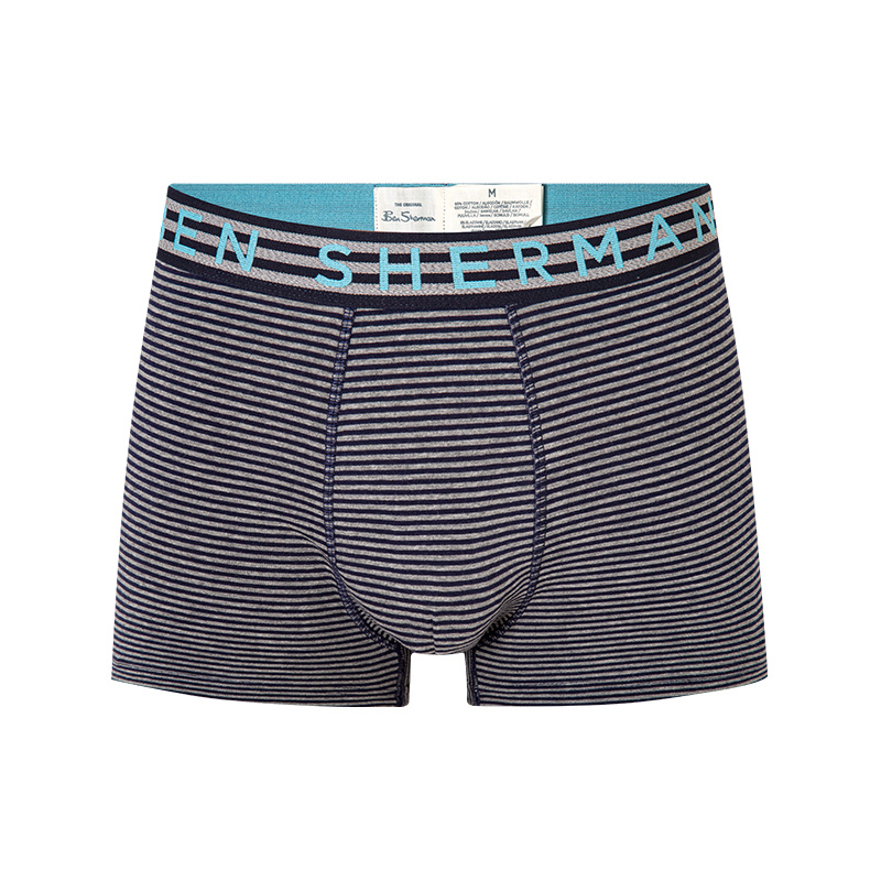 Stripe pattern Classic Style 95%cotton 5%spandex Men's Boxer Briefs