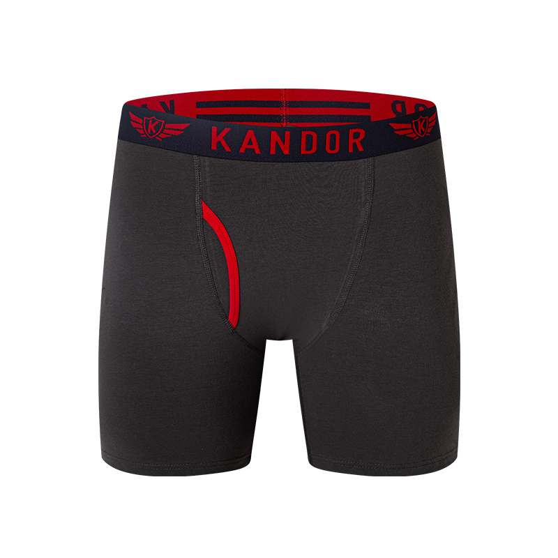 Solid color long leg 95% cotton 5% Spandex Front fly Men's shorts