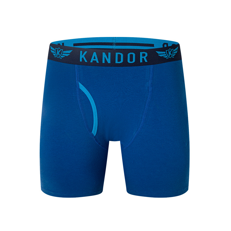 Solid color long leg 95% cotton 5% Spandex Front fly Men's shorts