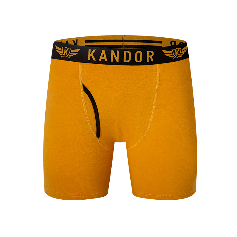 Solid color long leg 95% cotton 5% Spandex Front fly Men's shorts