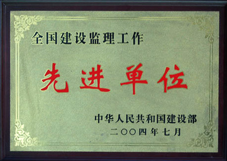 2004年中國(guó)建設(shè)部監(jiān)理工作先進(jìn)單位