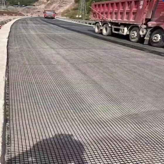 30-200kn/M Fiberglass Geogrid Coated Bitumen for Slope Protection