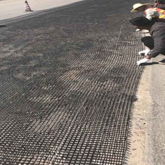 Manufacturer CE lS09001 Fiberglass Geogrid Factory for Driveway Road Reinforcement Construction Global sold