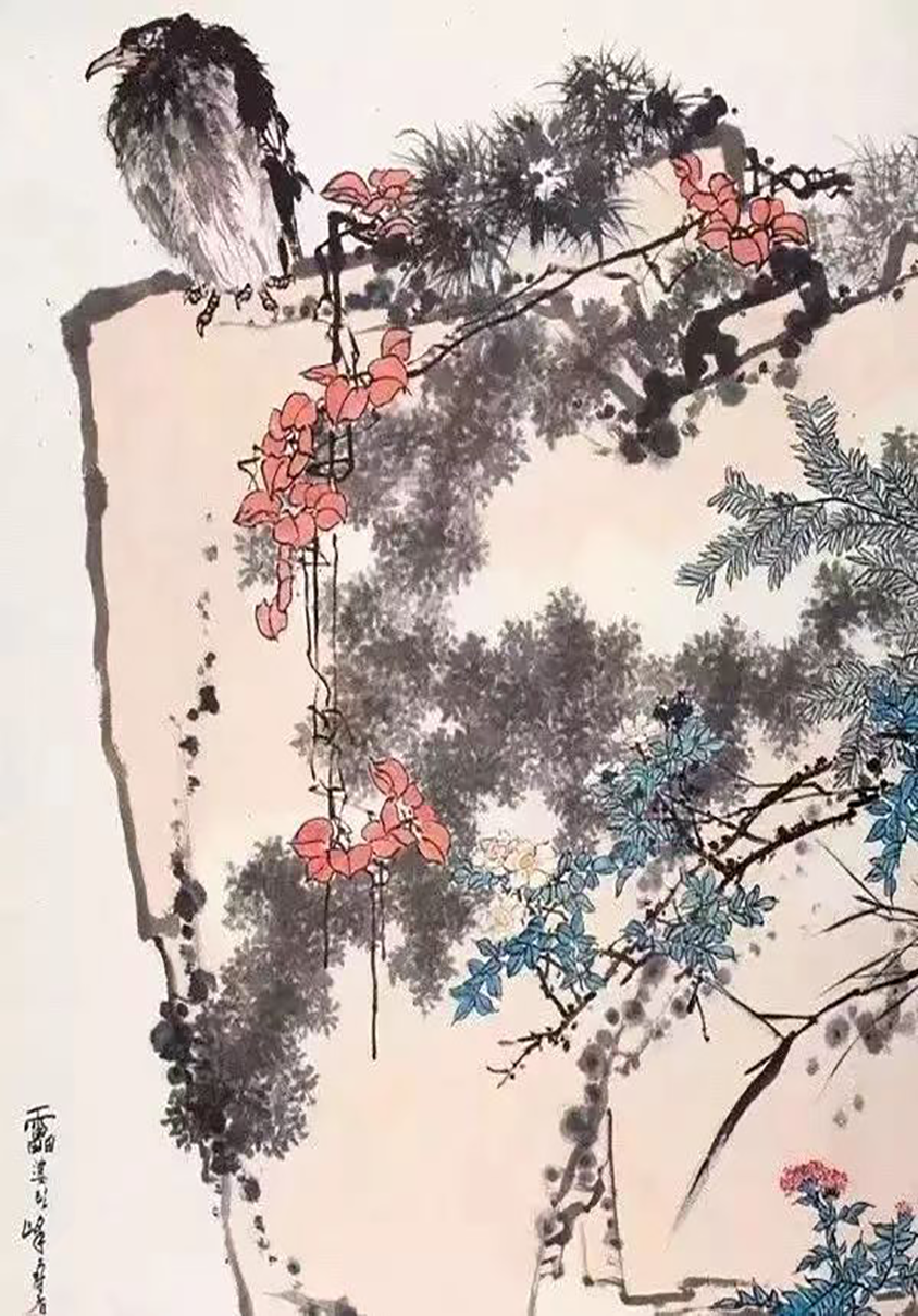 潘天壽 鷹石圖
