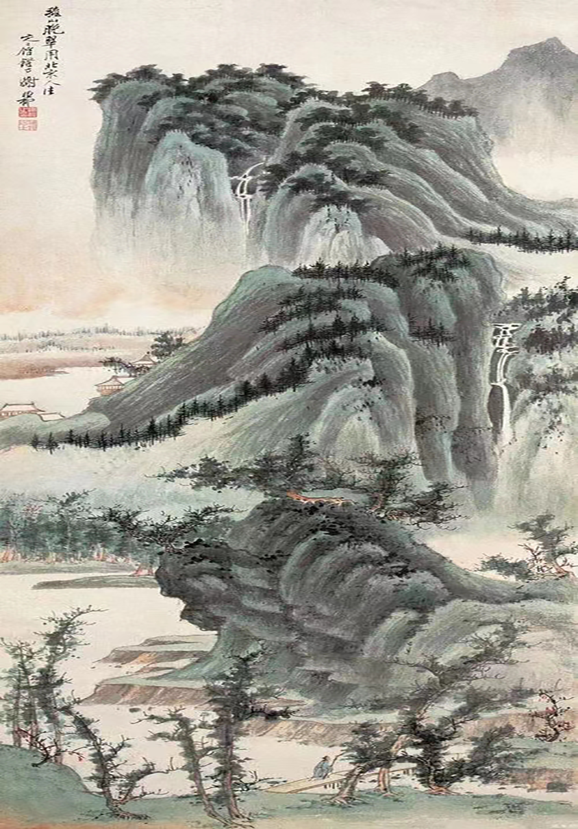謝稚柳 秋山晚翠