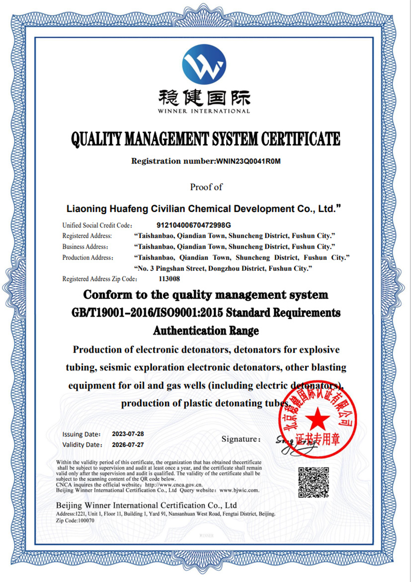 Сертификат сертификации системы менеджмента качества (Английский)