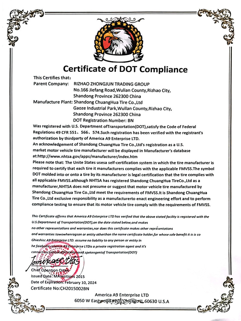 DOT Certificate