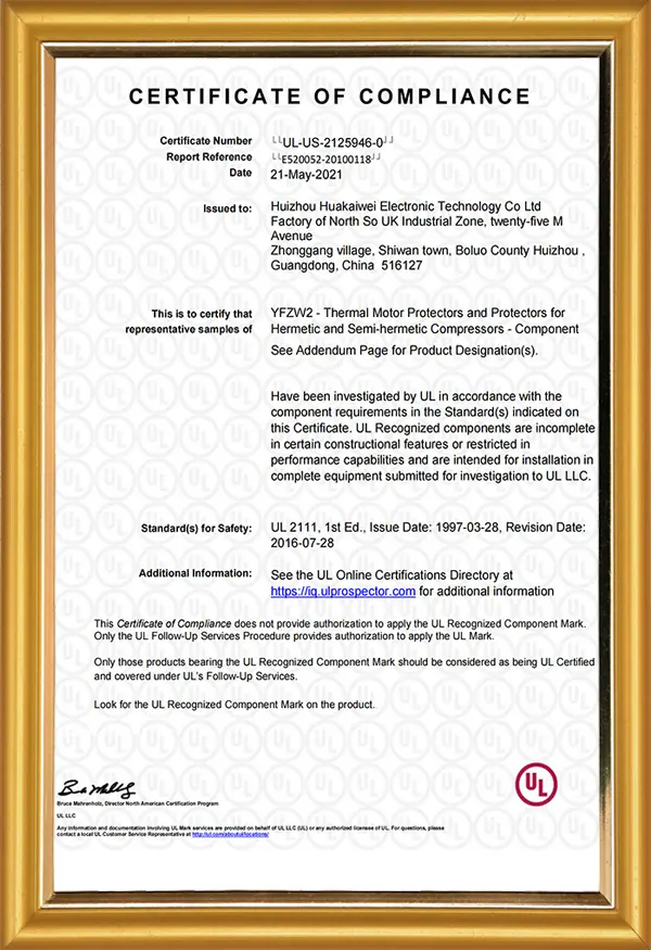 UL Certificate 3 UL Certificate 3