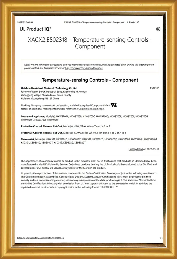 UL Certificate 2 UL Certificate 2