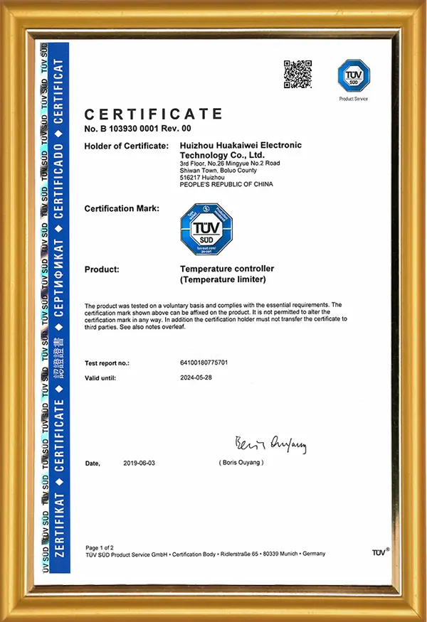 TUV Certificate 2 TUV Certificate 2