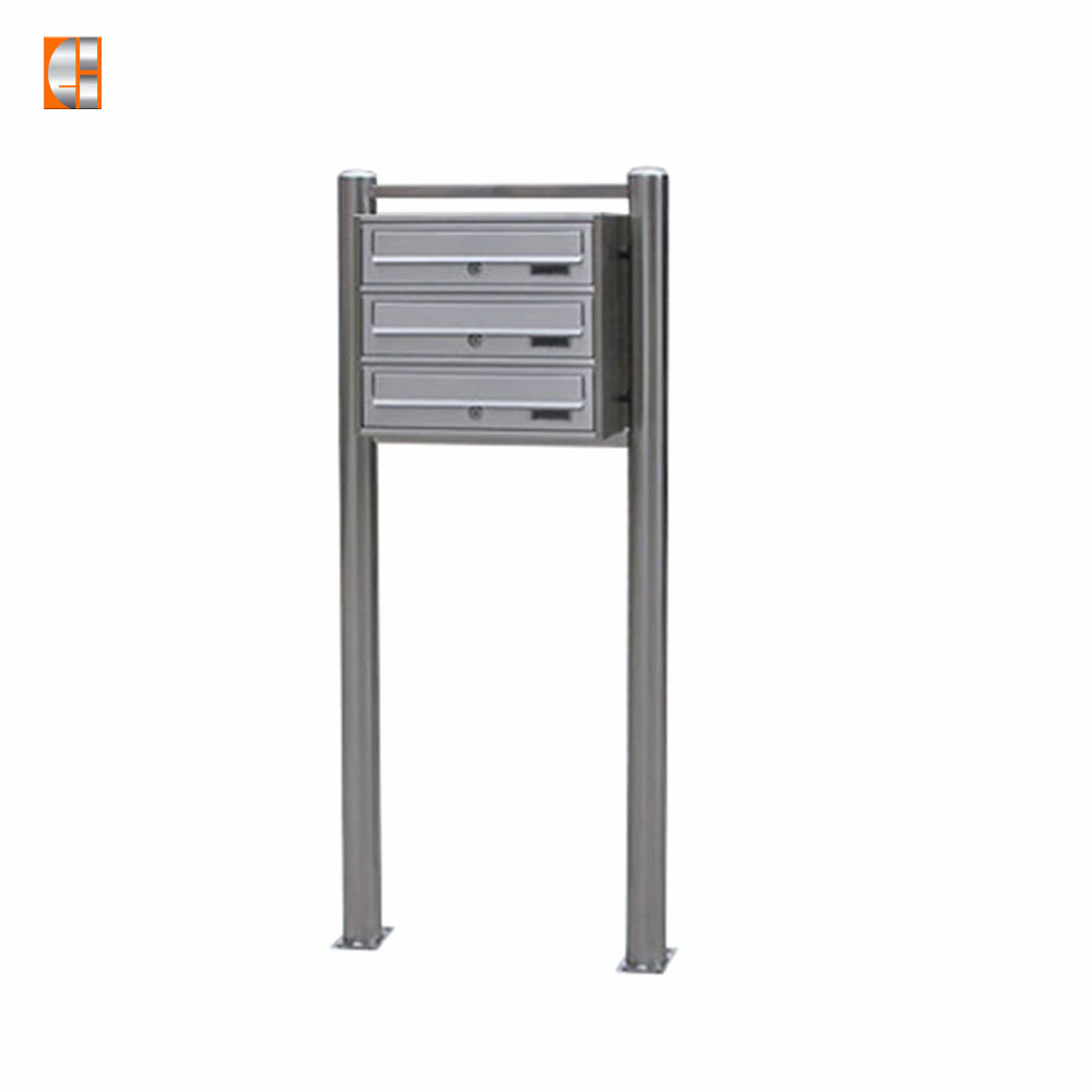 Post mount mailbox stainless steel free pole stand locking multi-unit letter box wholesale OEM manufacturer China