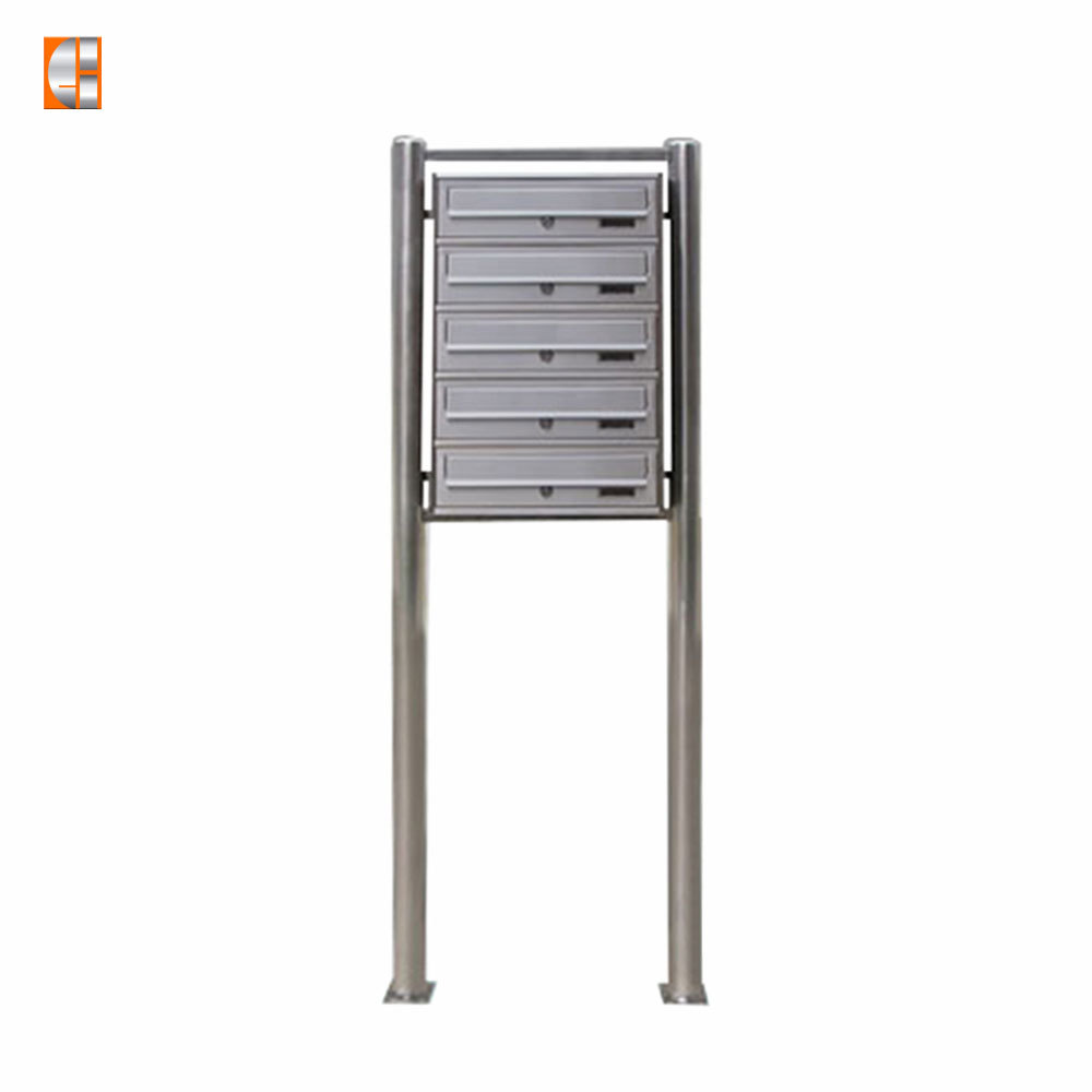 Post mount mailbox stainless steel pole standing multi-unit letter box hot sale customized OEM China factory