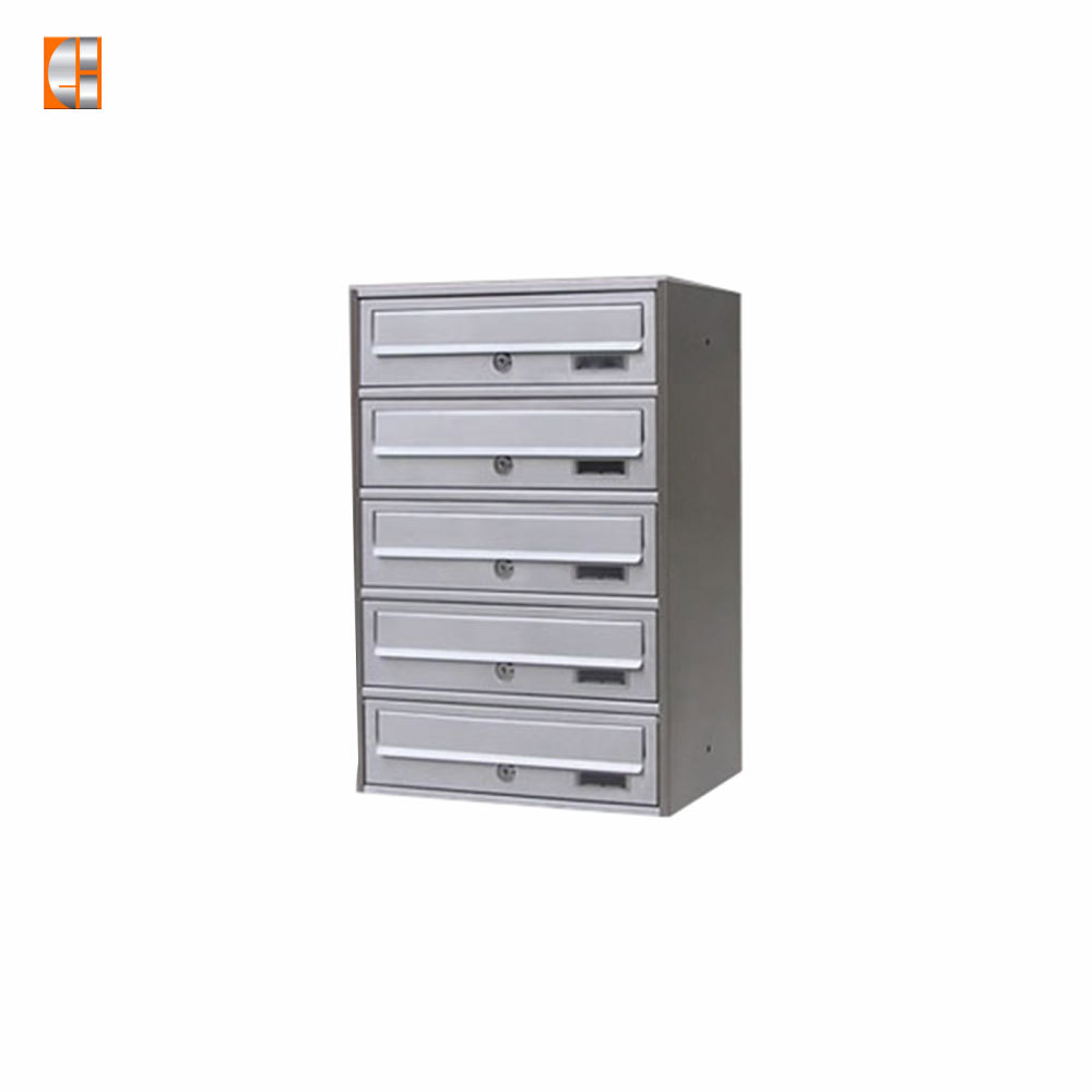 Apartment mailbox stainless steel letter lock multi-unit cluster vertical post box customized OEM supplier China