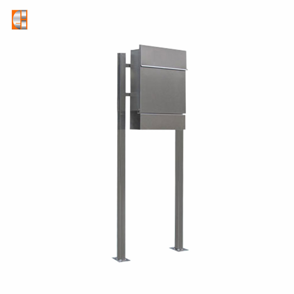 Post mount mailbox stainless steel newspaper pole stand key locking low price letter box OEM factory China