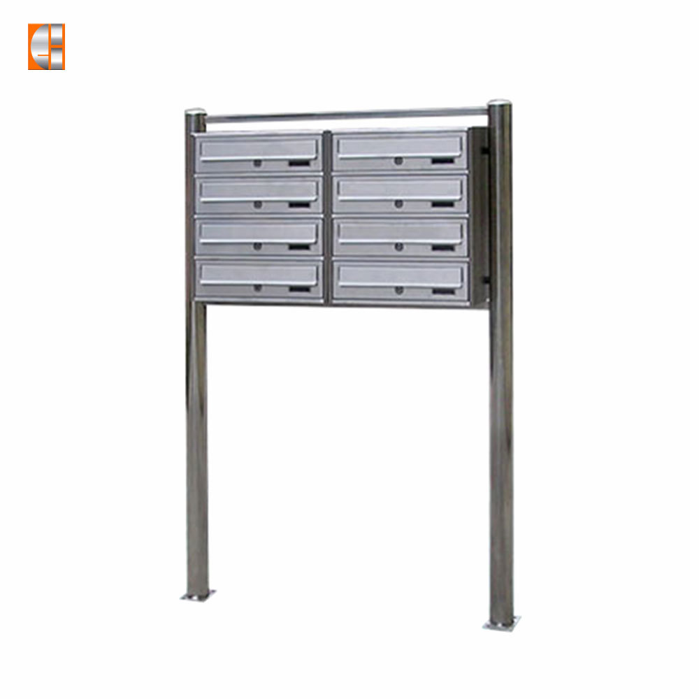 Post mount mailbox stainless steel pole stand locking multi-unit metal letter box OEM manufacturer China