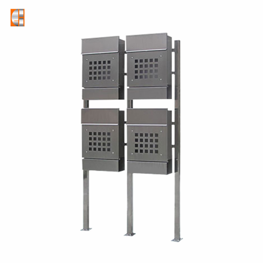 Post mount mailbox stainless steel newspaper pole stand locking metal letter box OEM manufacturer China
