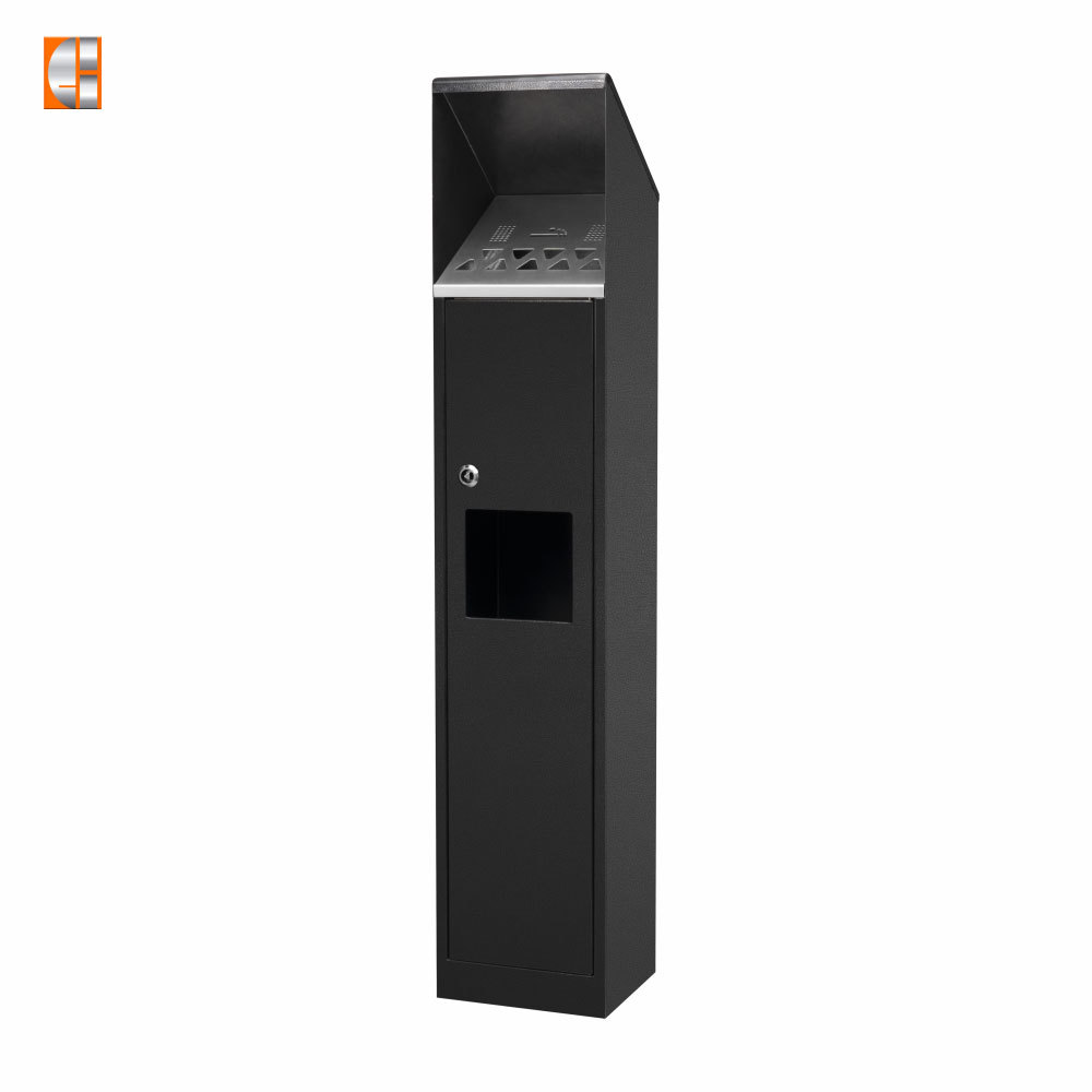 Dust bin ashtray box cigarette butt receptacle steel floor stand outdoor low price high quality customized OEM supplier China