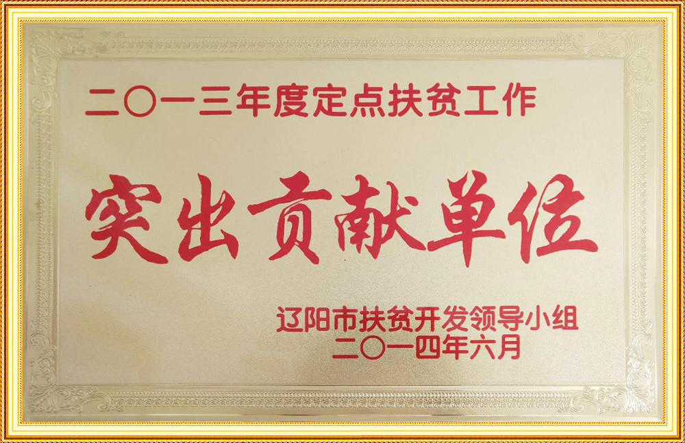 2013年度定點扶貧工作突出貢獻單位