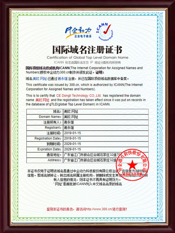 Domain Name Certificate