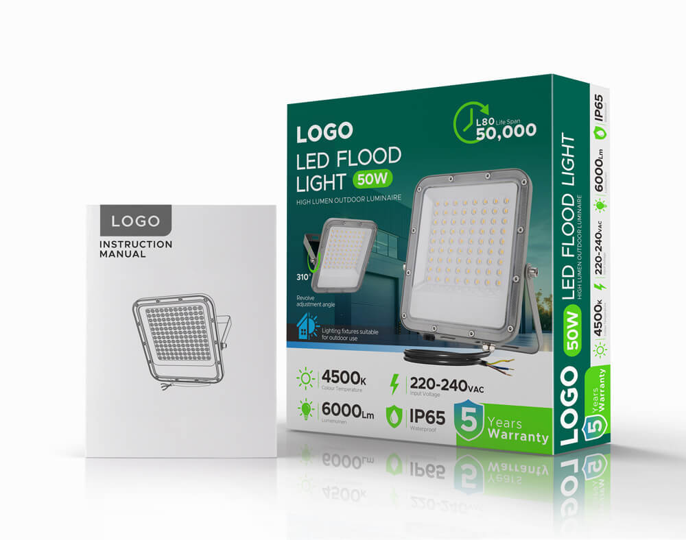 Personnalisation de l'emballage et des matériaux du projecteur LED HR03