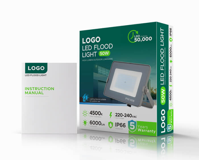 Personnalisation de l'emballage et des matériaux pour projecteur LED modèle HS-AK