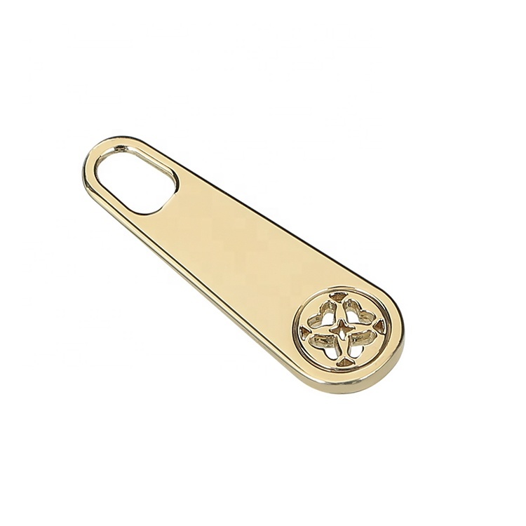 Light Gold Custom Design Zinc Alloy Metal 31mm Zipper Puller for Bags Clothing