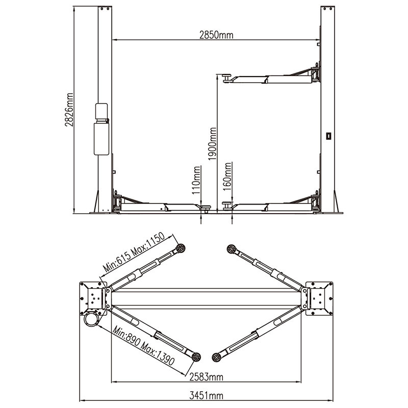 4 Ton Floor Plate Two Post Car Lift Tongrun Co Ltd Professional Jack Manufacturer