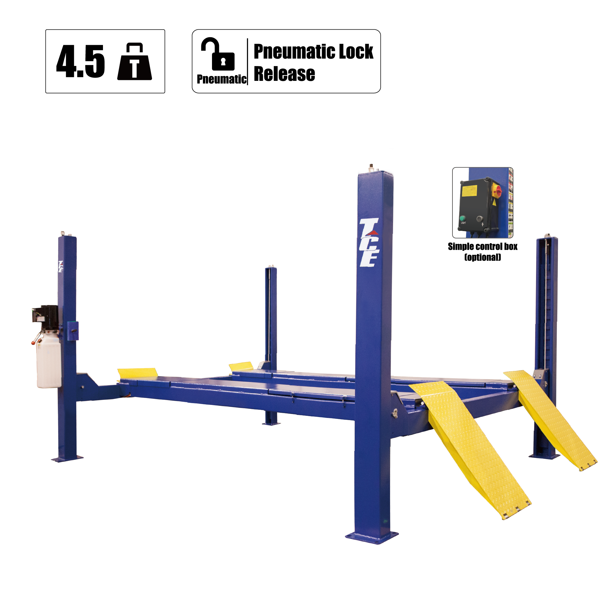 4.5 Ton Four Post Car Lift For Wheel Aignment QJY4050-ZJ