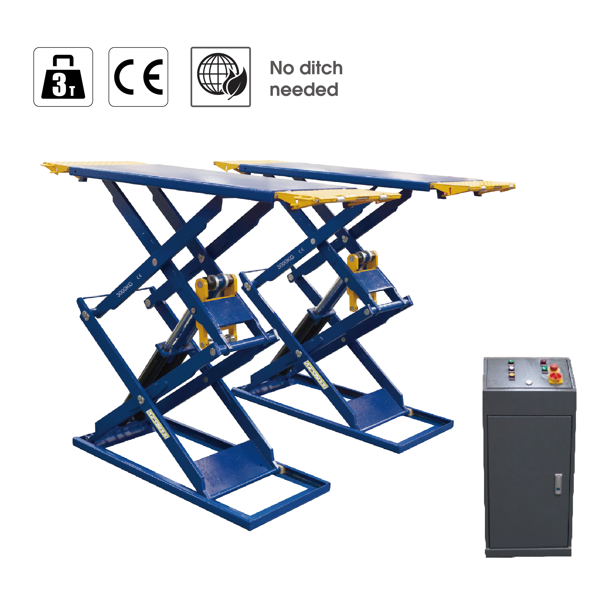3 Ton Ultra Thin Full-rise Scissor Lift QJYJ30-CB
