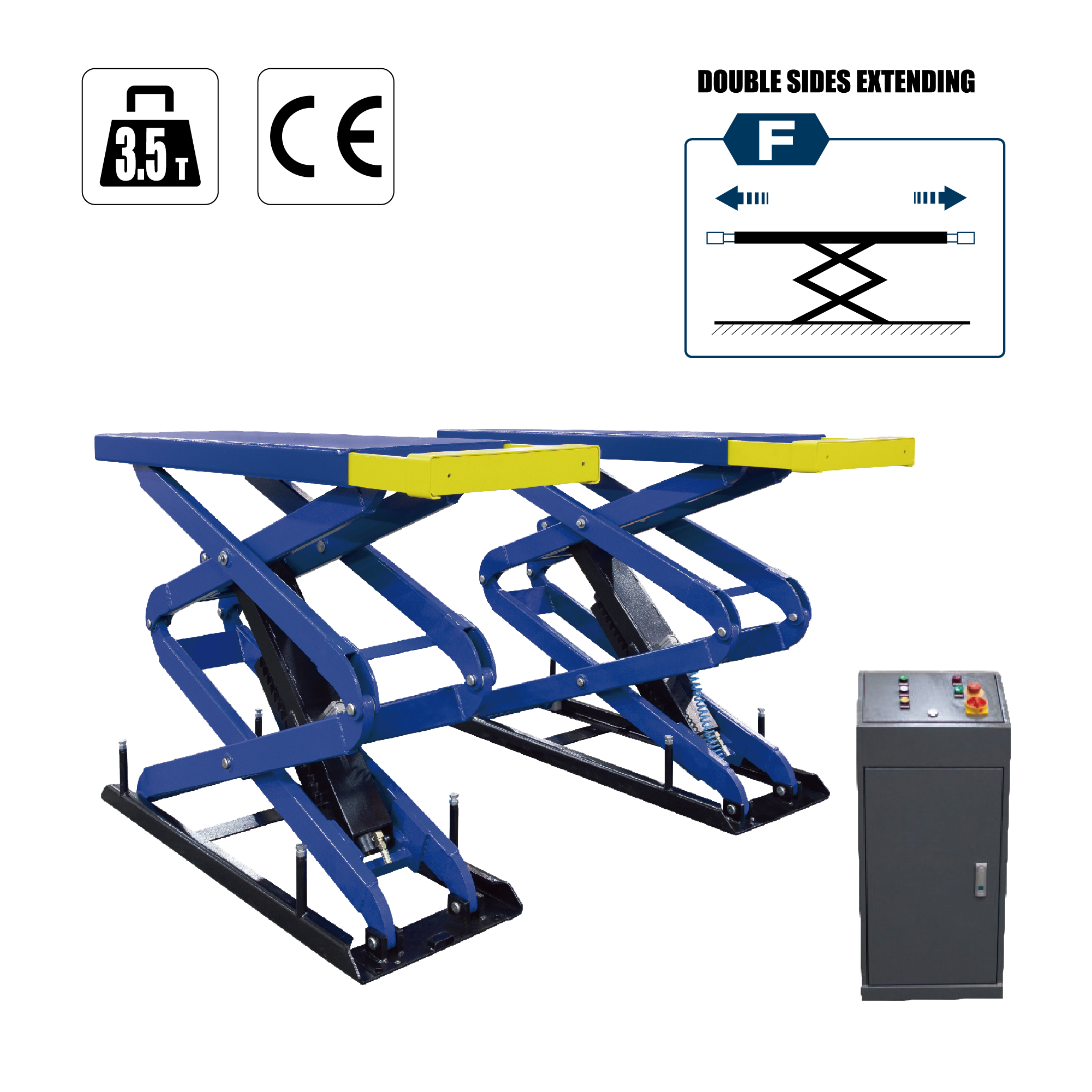 3.5 Ton Full-rise Scissor Lift QJYJ35DF-Tongrun Co