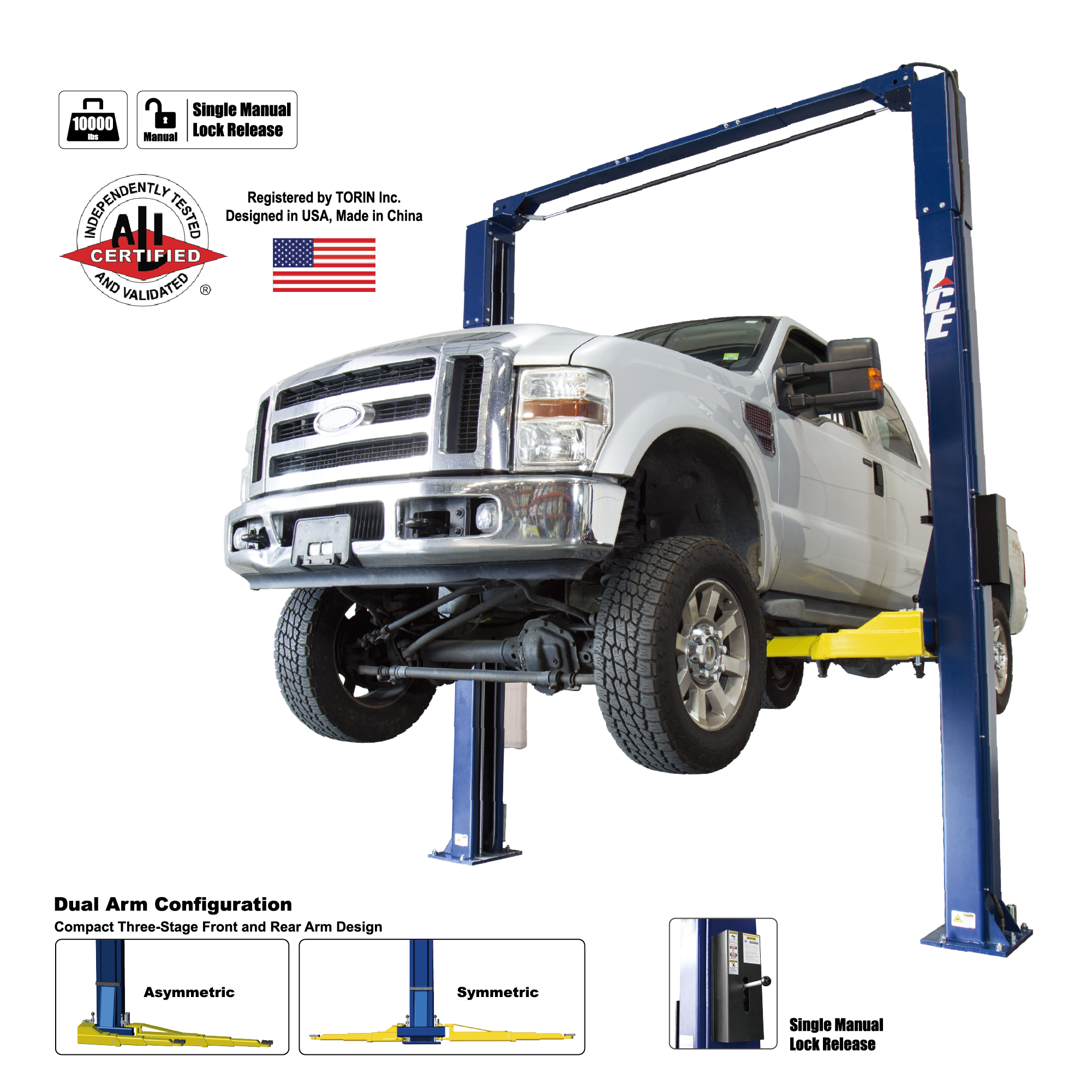 4.5 Ton Clear Floor Heavy Duty Car Lift QJY245DX (T10000-2OH-33)
