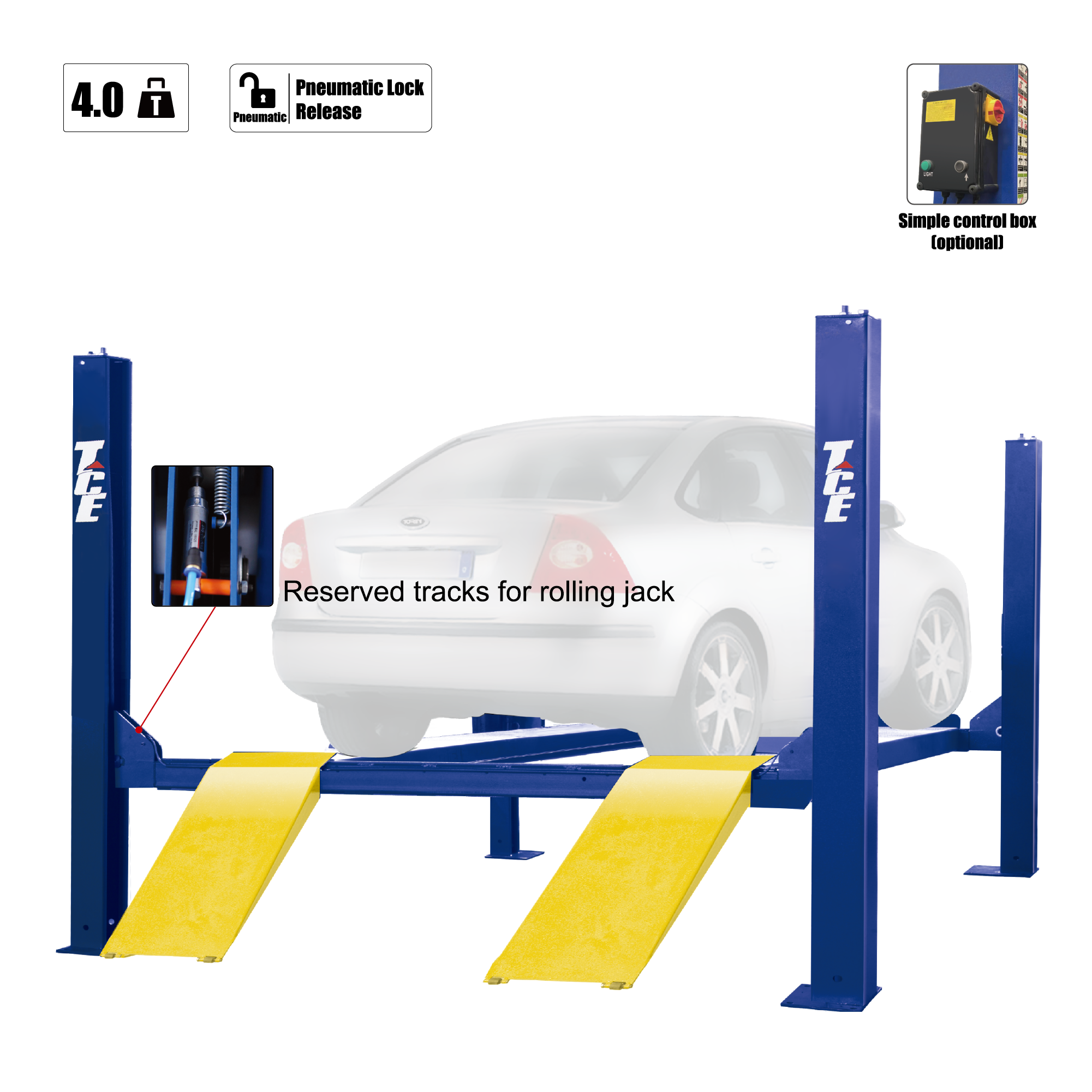 4 Ton Four Post Lift QJY4040H
