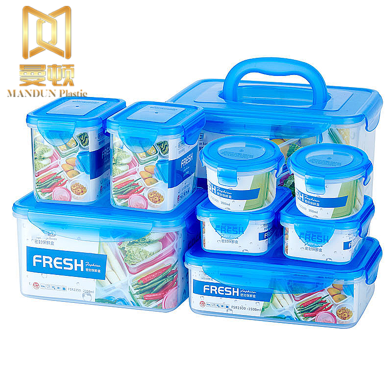 Kitchen refrigerator sealed fresh-keeping box 9 pieces set Eco friendly plastic food storage container