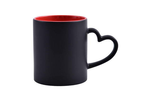 11 oz. Inner Red Color Changing Mug with Heart Handle