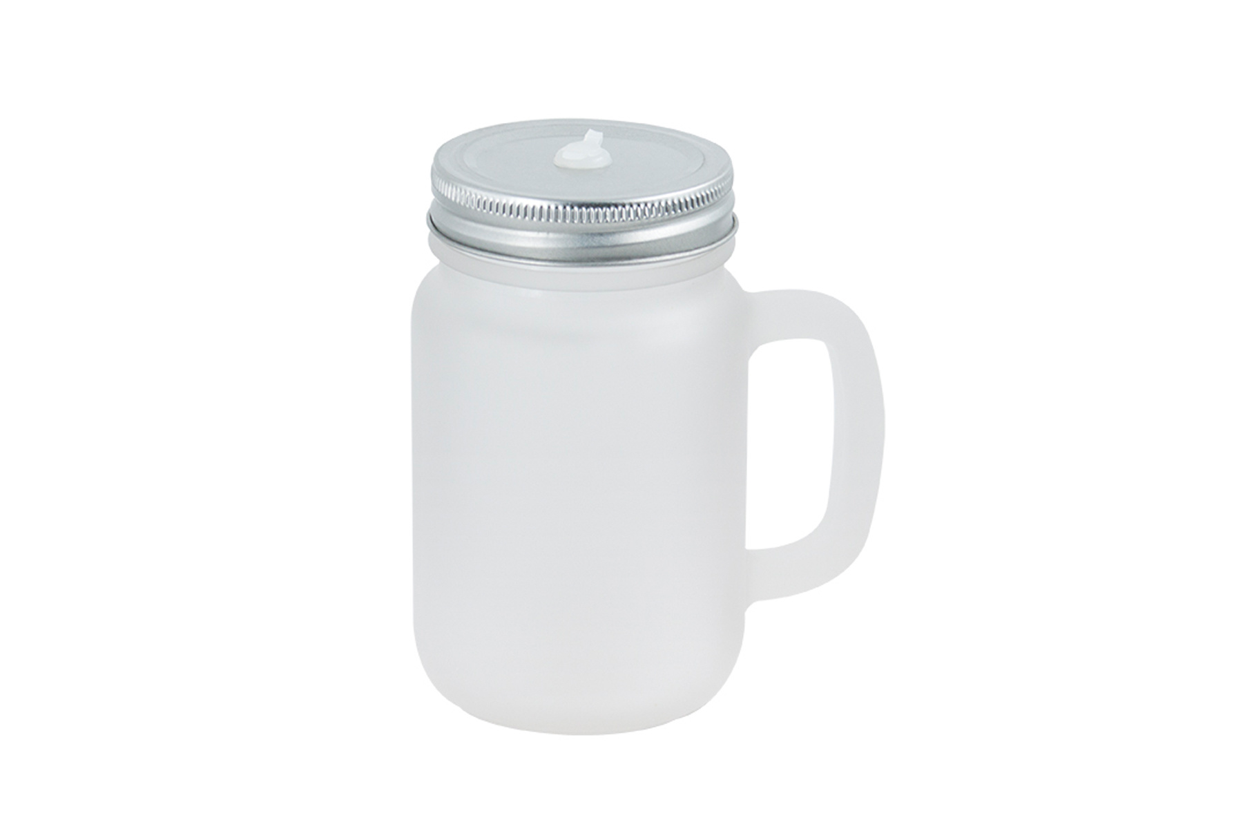 Mason Jar with Straw/Frosted