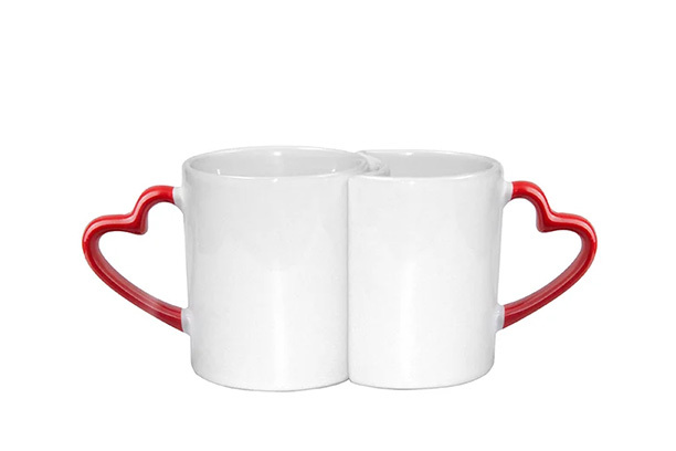 11 oz. Lover Mugs w/Red Heart Handle