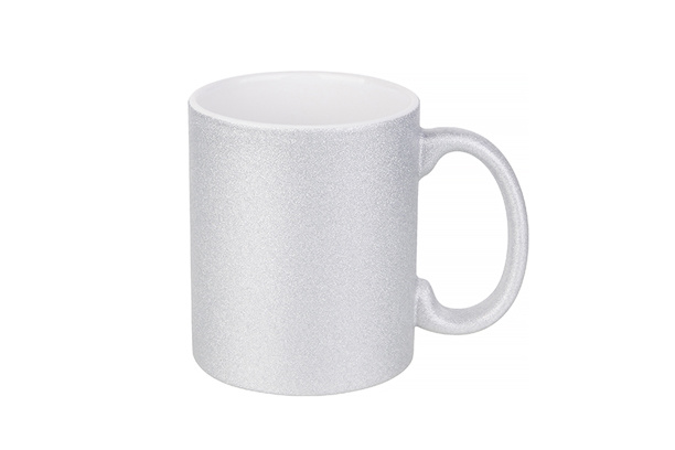 11 oz. Glitter Mug-Silver