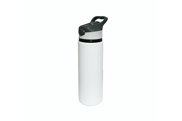 750ml Aluminum Bottle w/Colored Flip-top Lid- White