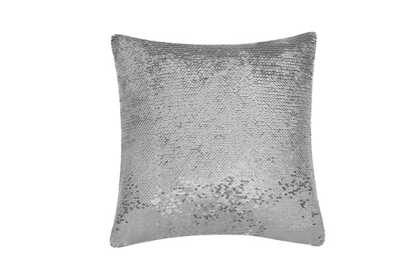 Magic Sequin Pillow Case, Square (Silver/White)