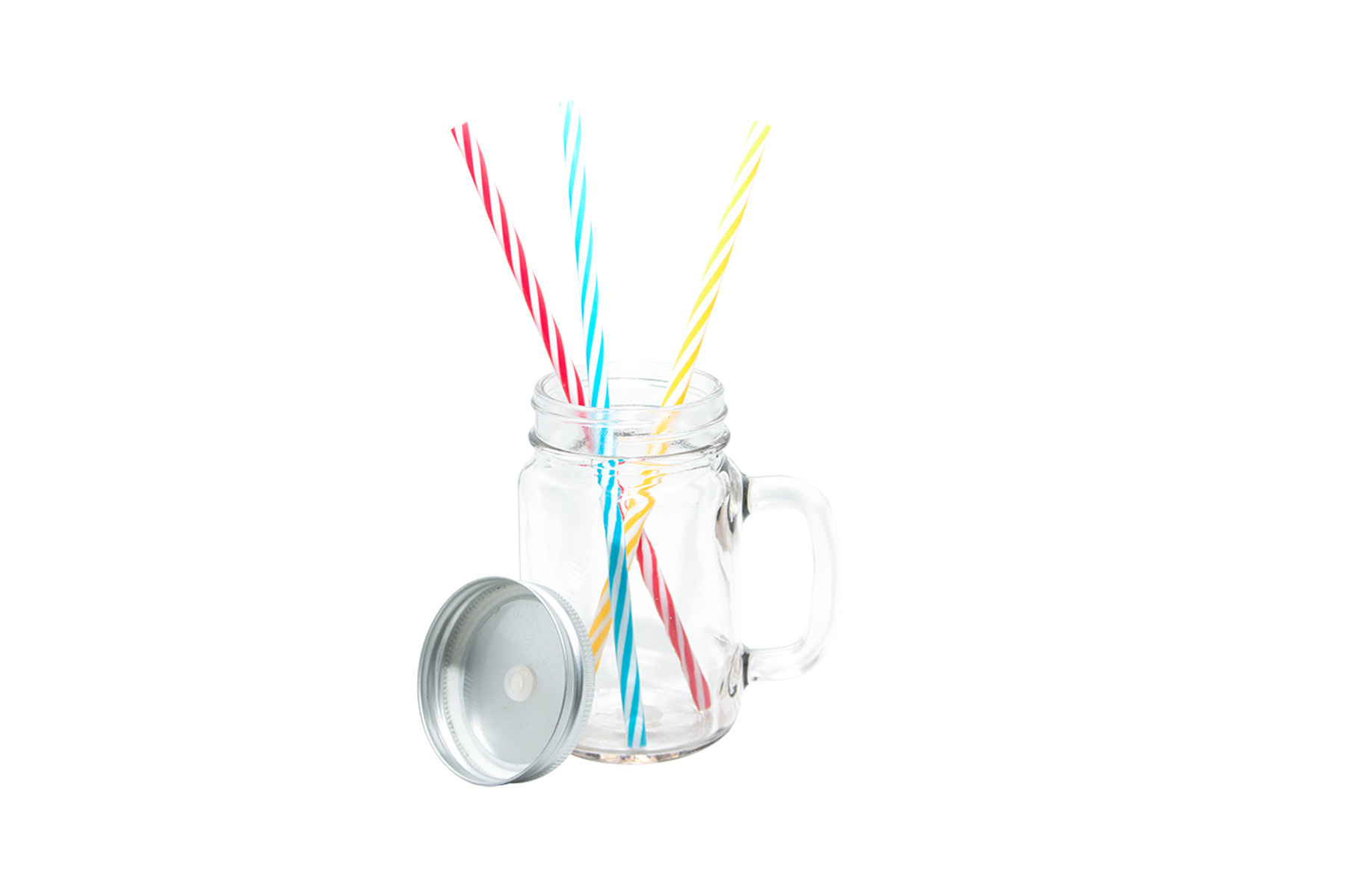 Mason Jar with Straw/Clear