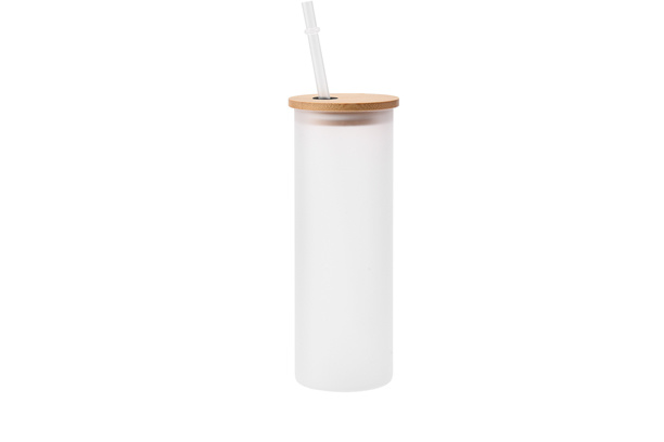 18 oz. Frosted Glass Tumbler-White